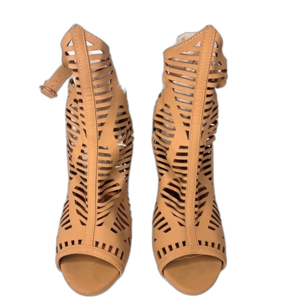 Womens Europiel heels boho beige suede high bohemian lexu casual zipper luxe 9. - Picture 2 of 10